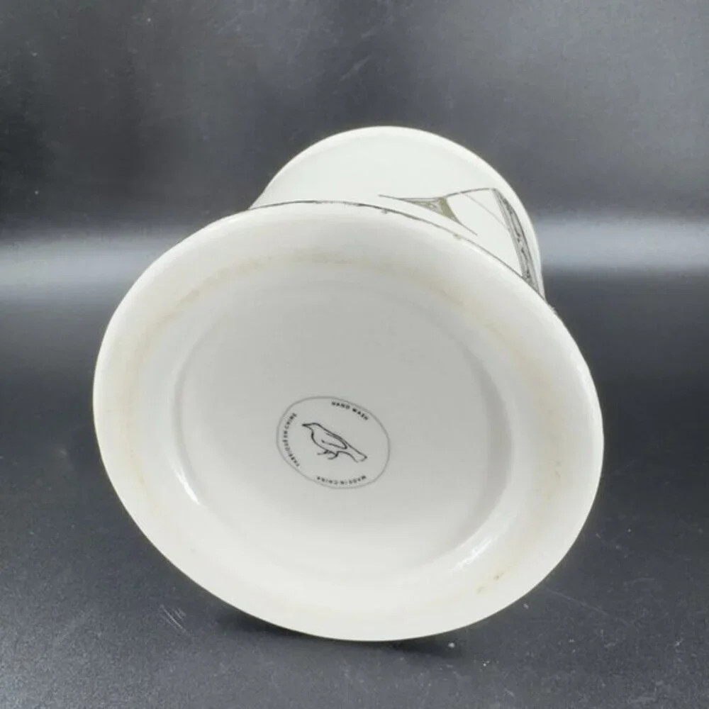 Anthropologie Letter A Initial Gold‎ Monogram White Coffee Mug Cup Ceramic Mug